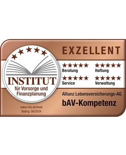 Institut für Vorsorge und Finanzplanung (IVFP): bAV-Kompetenz EXZELLENT – Allianz Lebensversicherung (08/2024)
